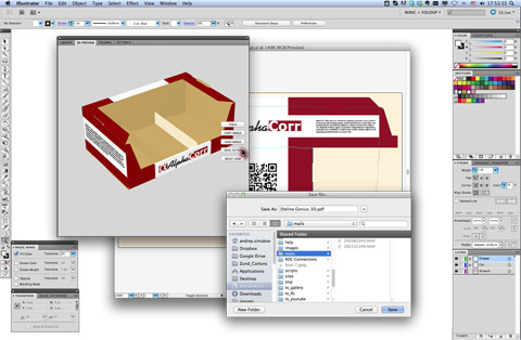 Guardar o exportar el diseño del embalaje o el mostrador en formato PDF 3D.
