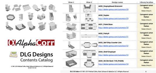 Choose from over 500 resizable designs among the folding cartons and standalone displays in the AlphaCorr library.