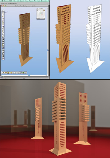 Visualize and render boxes, packaging, point-of-purchase and freestanding displays in Xenon 3D modeling software from Ashlar-Vellum.