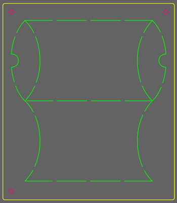 This die-board layout in SteelRules allows one click output to a laser or router.