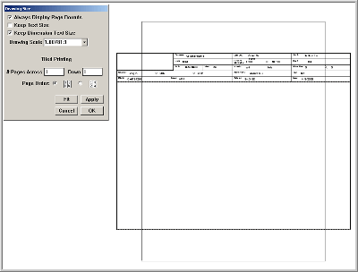 Set the drawing size for the customized spec sheet in Rules display design and box-making software.
